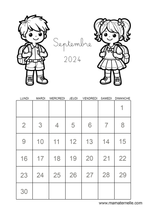 Calendriers à colorier 2024-2025