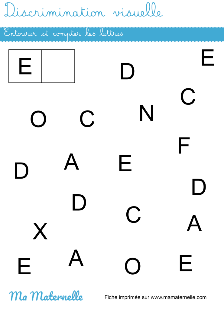 Moyenne section - Discrimination visuelle : entourer et compter