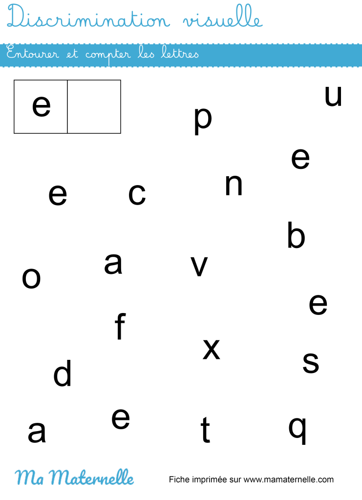 Moyenne section - Discrimination visuelle : entourer et compter