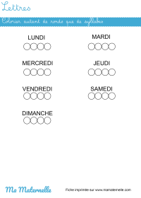 Grande section - Lettres : retrouver les syllabes