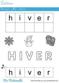 Moyenne section - Lettres : découper, coller, colorier