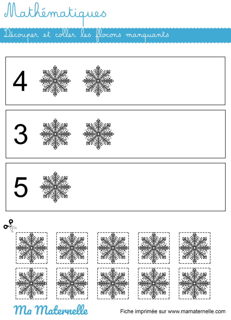 Moyenne section - Mathématiques : découper et coller