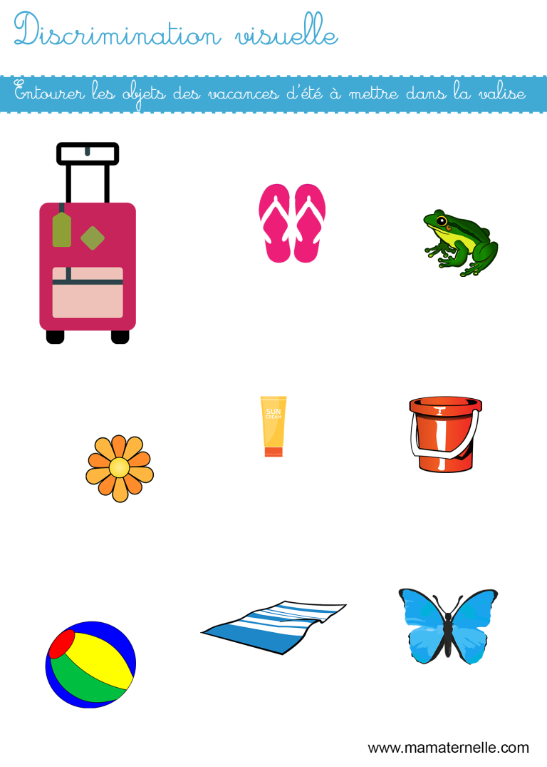 Discrimination visuelle : entourer - Ma Maternelle