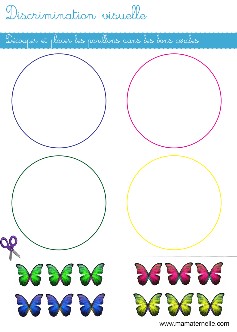 Discrimination visuelle : découper et placer - Ma Maternelle