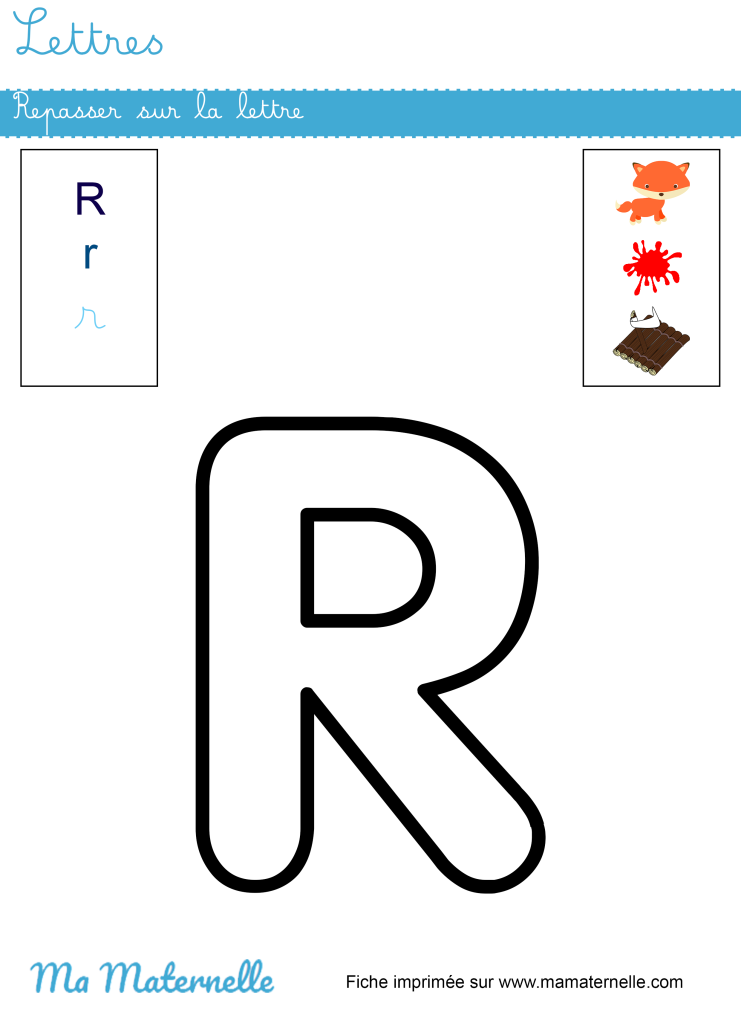 Moyenne section - Lettres : Repasser sur la lettre