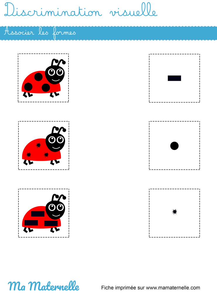 Grande section - Discrimination visuelle : associer les formes