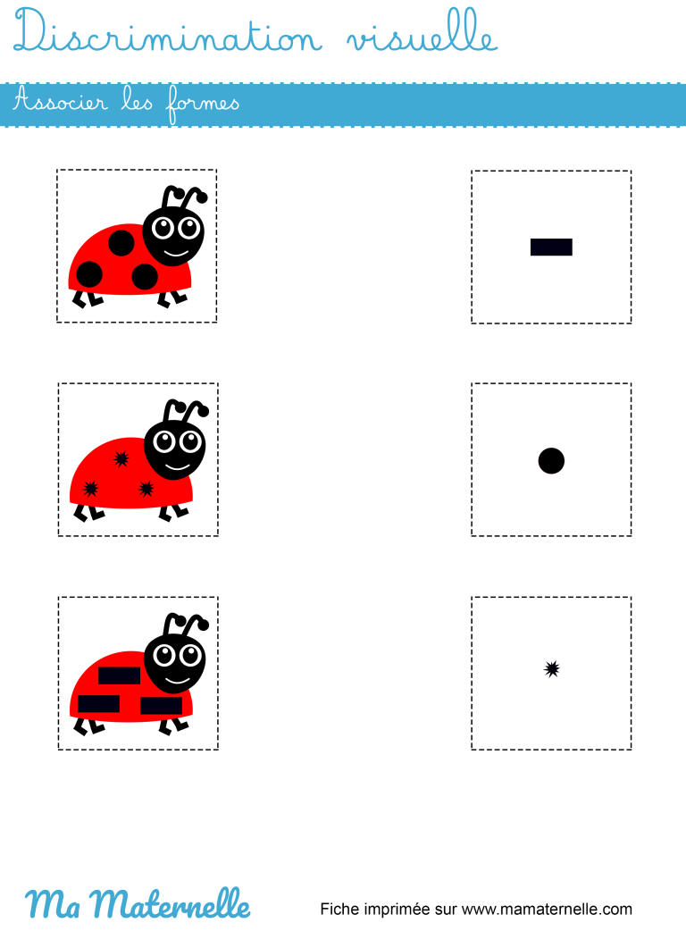 Discrimination visuelle : associer les formes - Ma Maternelle