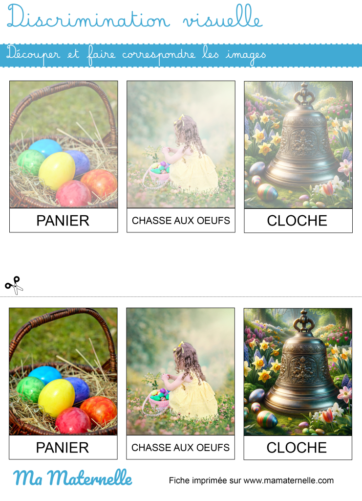 Petite section - Discrimination visuelle : faire correspondre