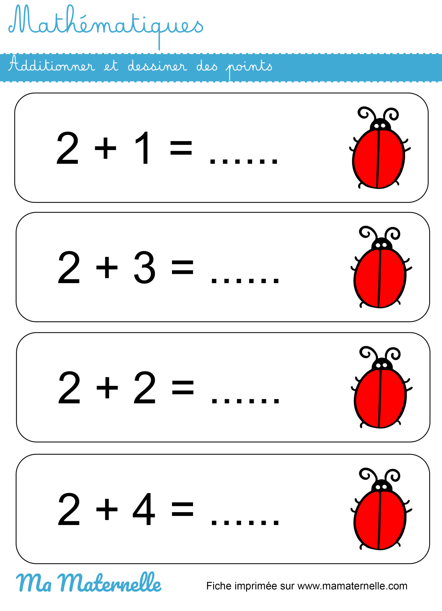 Mathématiques : additionner - Ma Maternelle