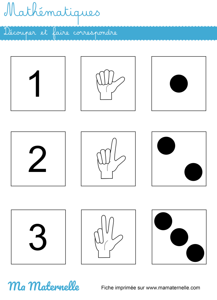 Petite section - Mathématiques : découper et faire correspondre