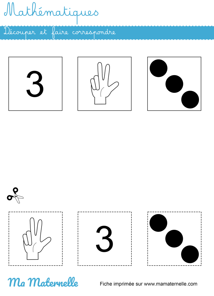 Petite section - Mathématiques : découper et faire correspondre