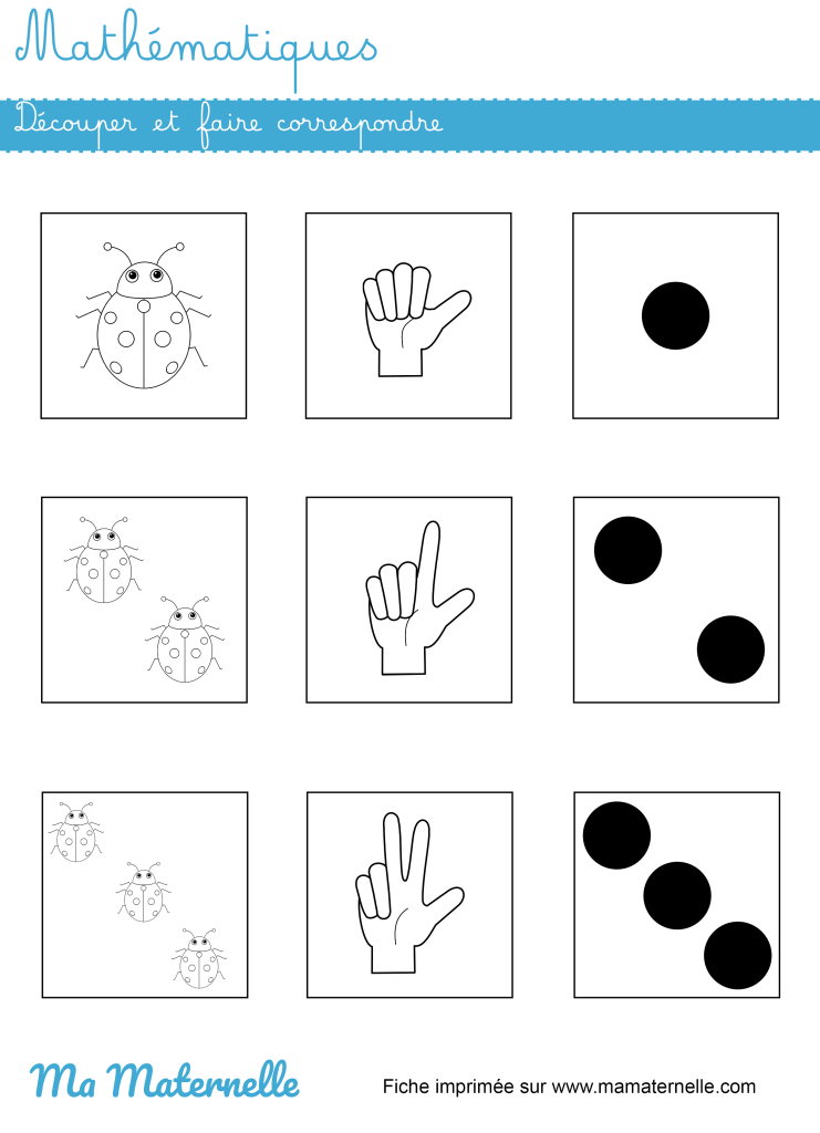 Petite section - Mathématiques : découper et faire correspondre