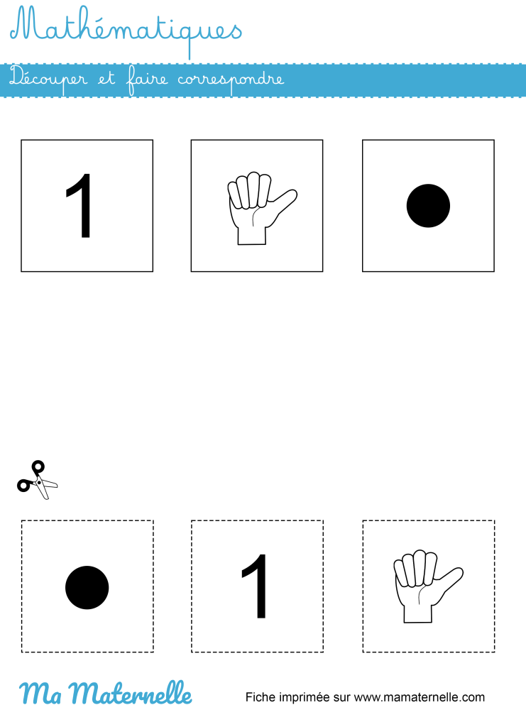 Petite section - Mathématiques : découper et faire correspondre