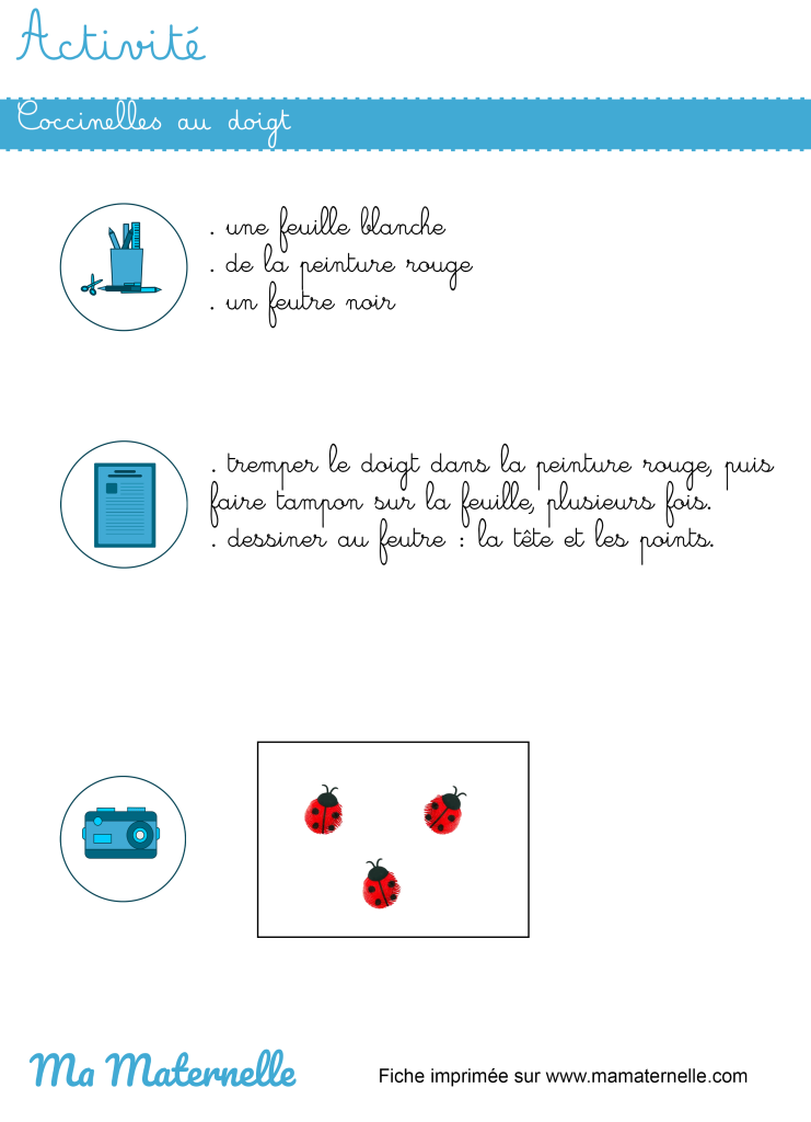 Grande section - Activité : coccinelles au doigt