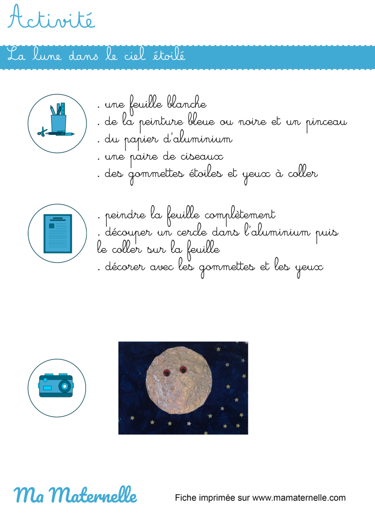 Activités - Activité : La lune dans le ciel étoilé