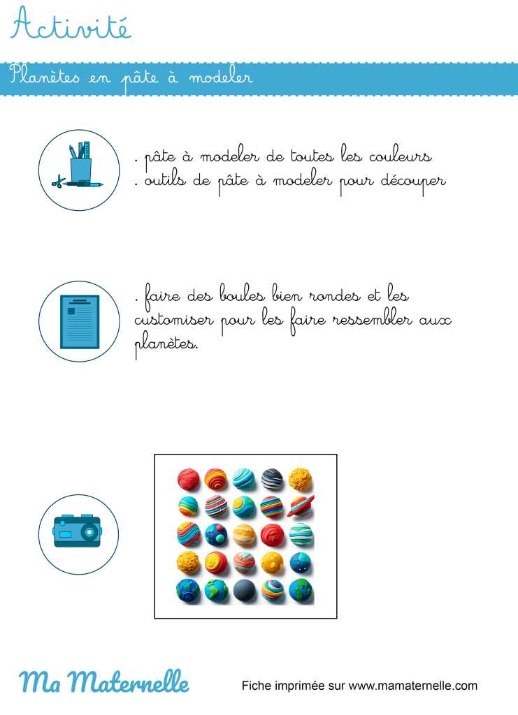 Activités - Activité : planètes en pâte à modeler