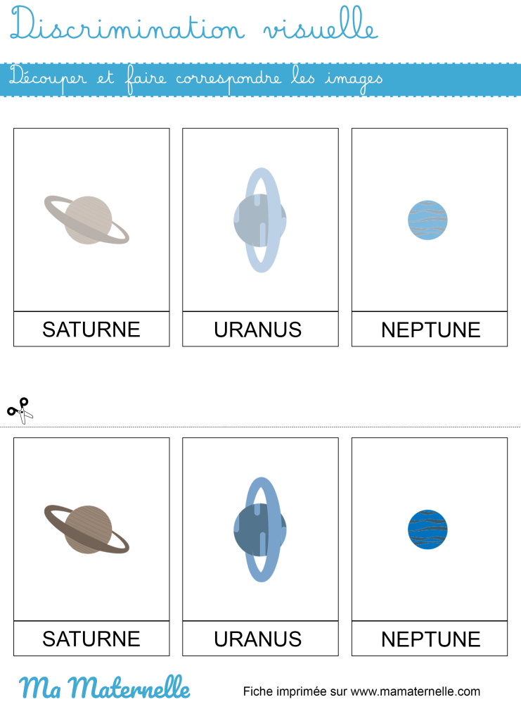 Petite section - Discrimination visuelle : faire correspondre