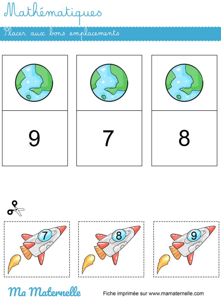 Grande section - Mathématiques : placer aux bons emplacements