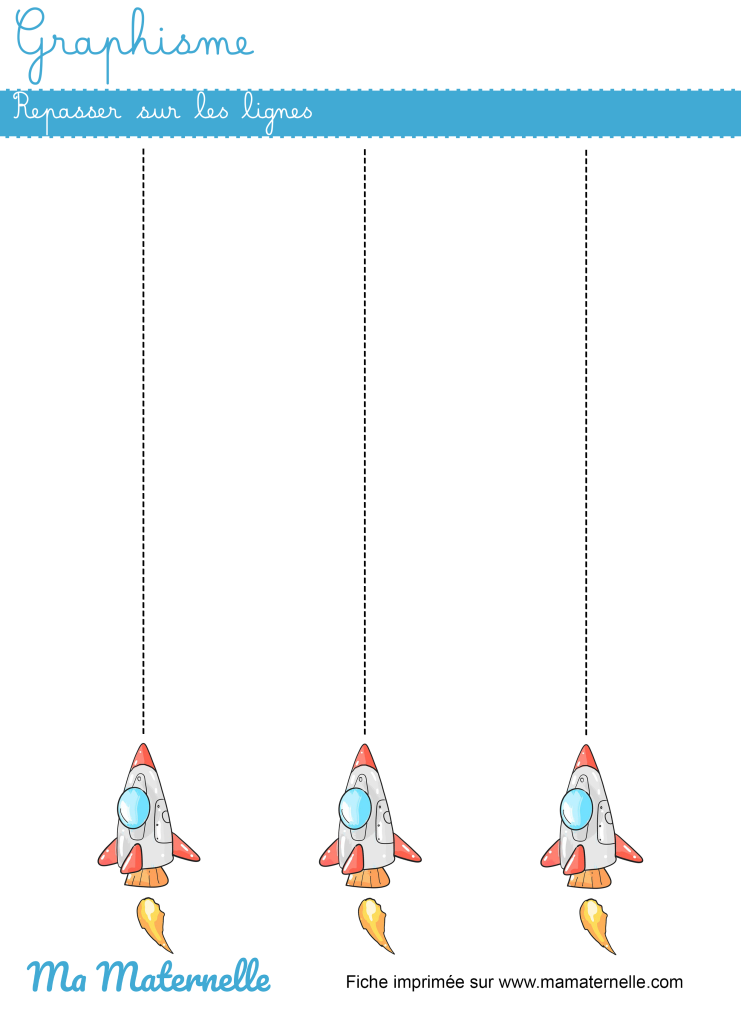Petite section - Graphisme : repasser sur les lignes
