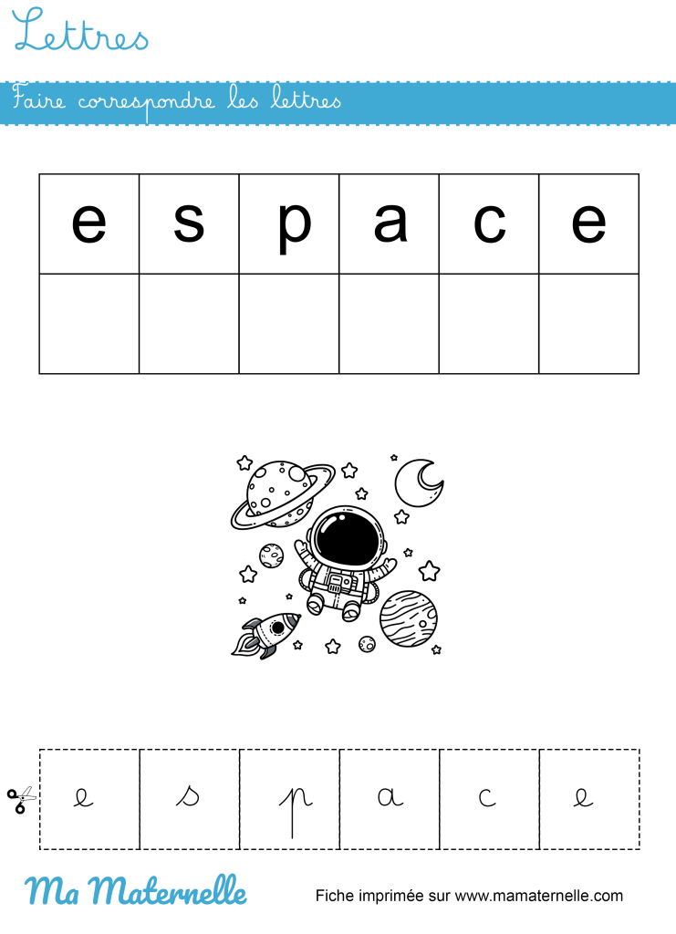 Grande section - Lettres : faire correspondre