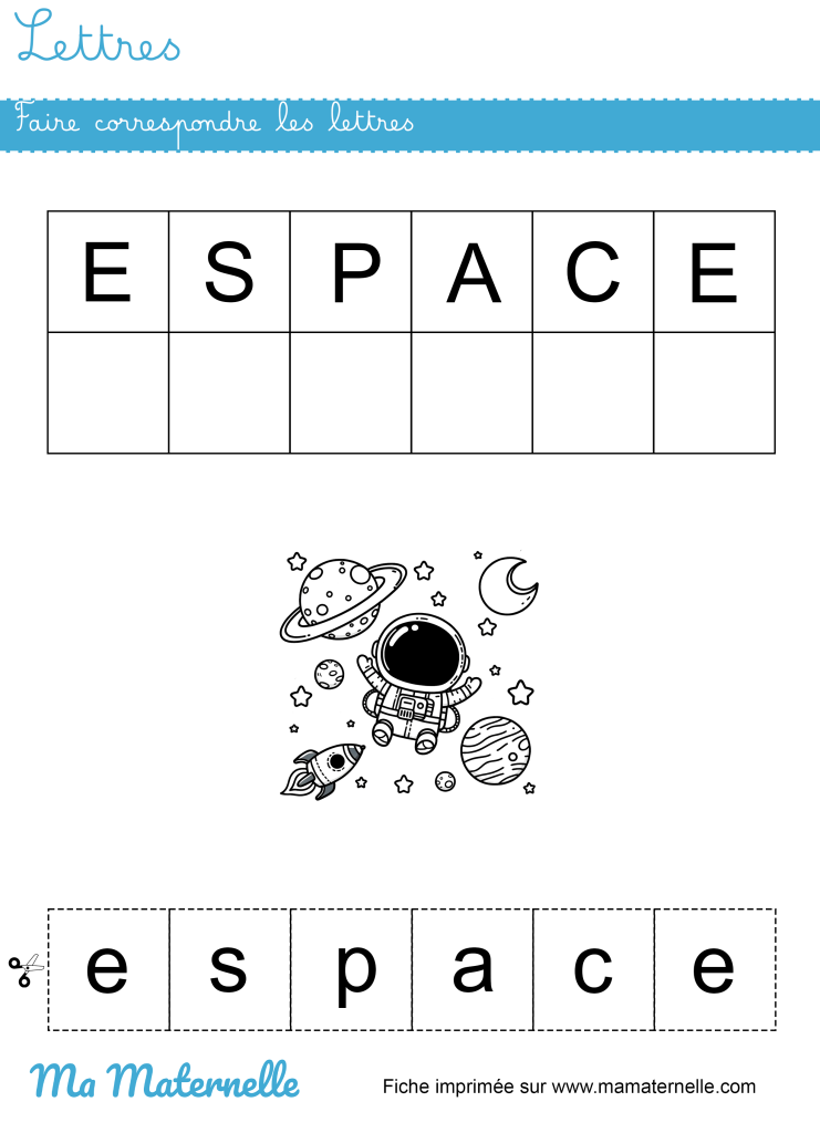 Moyenne section - Lettres : faire correspondre