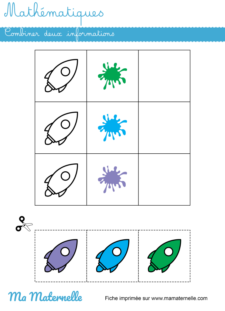 Moyenne section - Mathématiques : combiner deux informations