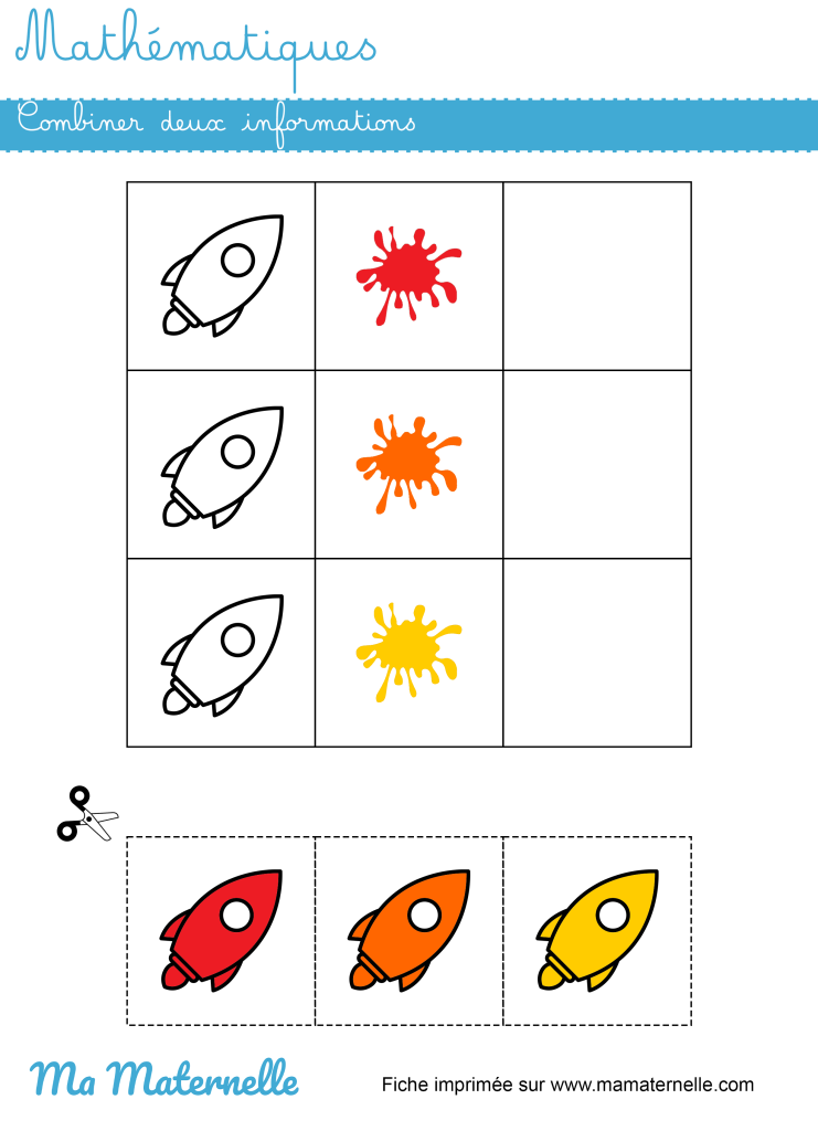 Moyenne section - Mathématiques : combiner deux informations