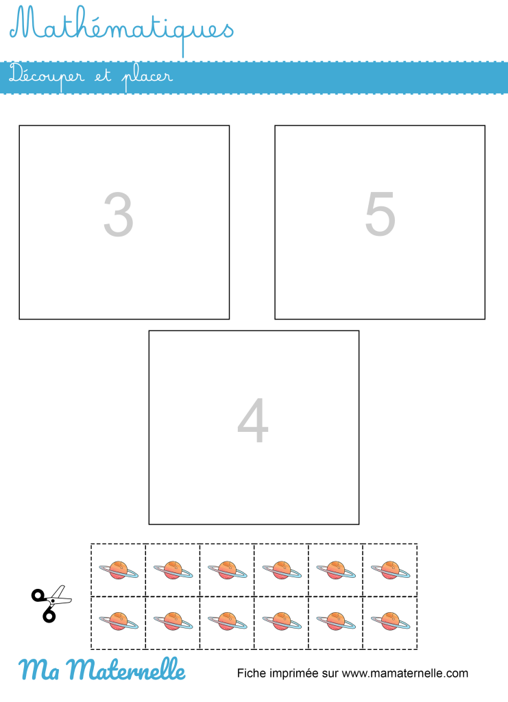 Moyenne section - Mathématiques : découper et placer