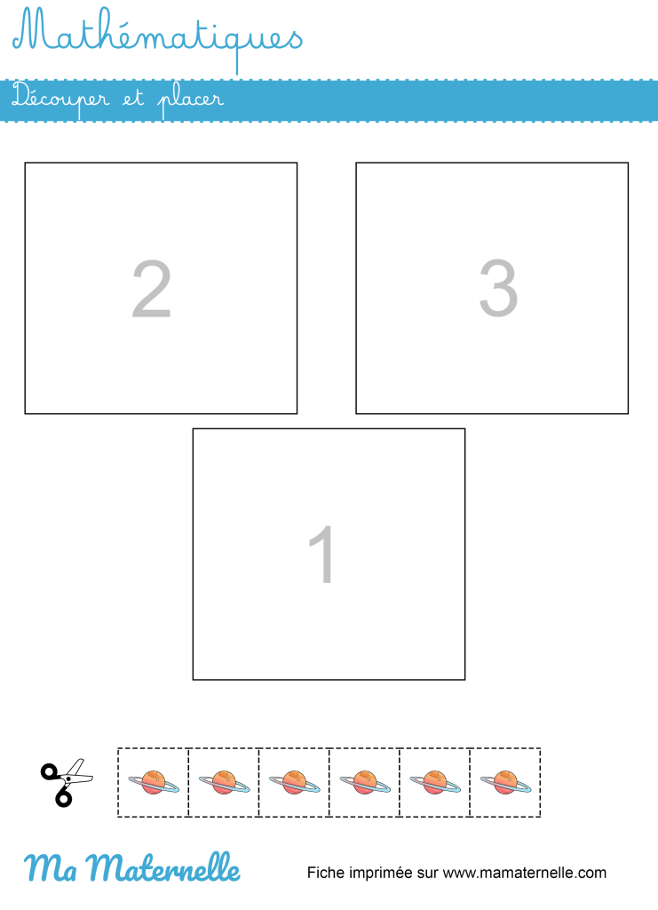 Petite section - Mathématiques : découper et placer