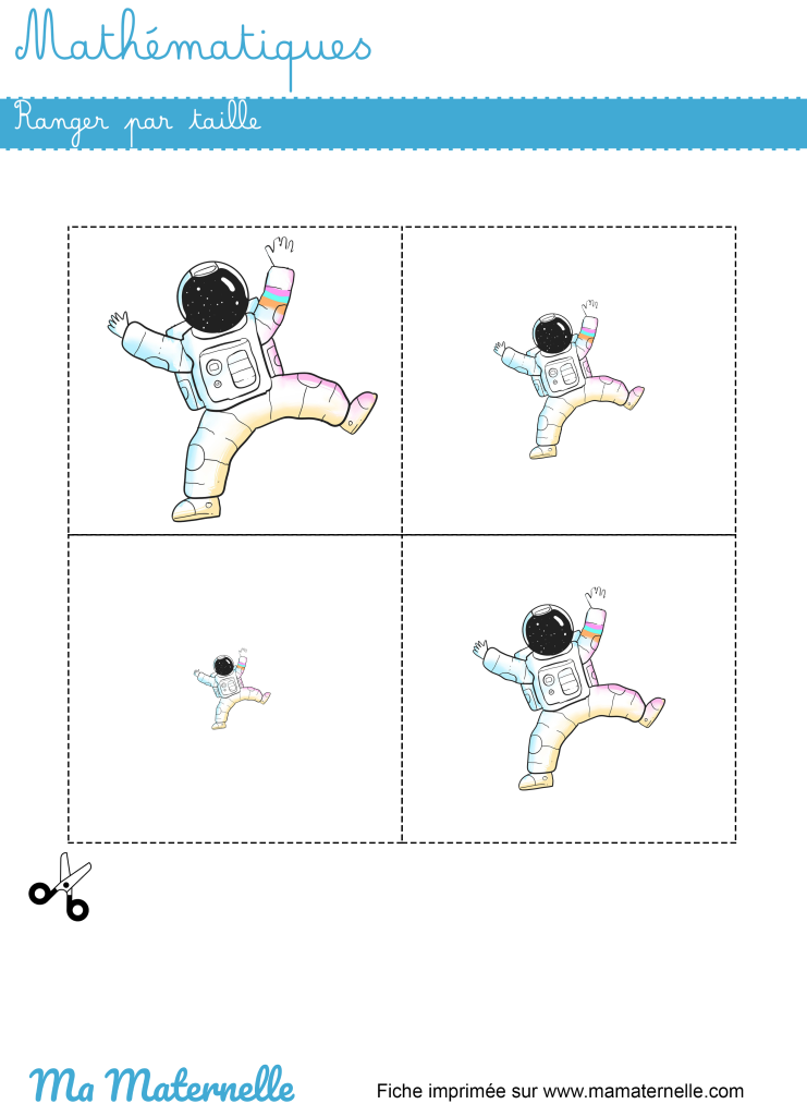 Petite section - Mathématiques : ranger par taille