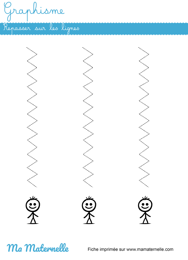 Moyenne section - Graphisme : repasser sur les lignes
