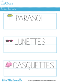 Moyenne section - Lettres : écrire les lettres