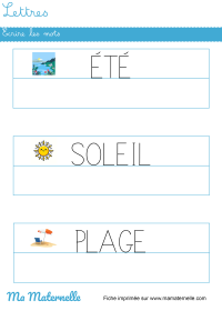 Moyenne section - Lettres : écrire les lettres