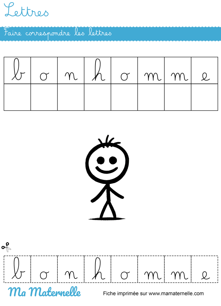 Grande section - Lettres : faire correspondre les lettres