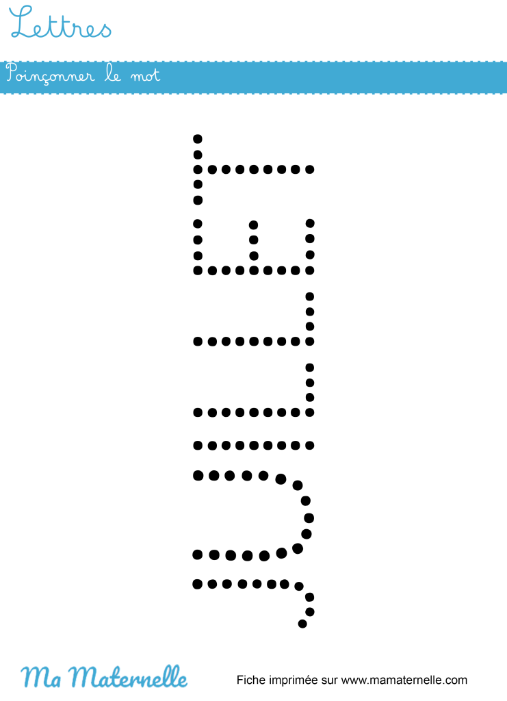 Grande section - Lettres : poinçonner le mot