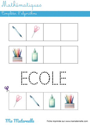 Mathématiques : compléter l'algorithme - Ma Maternelle