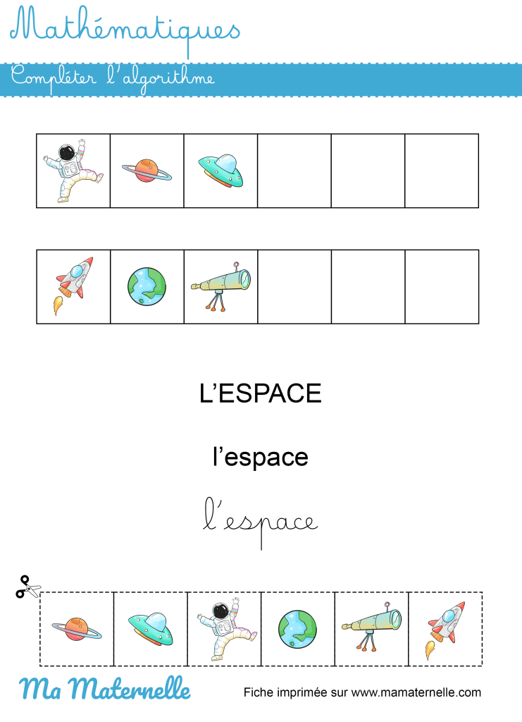 Grande section - Mathématiques : compléter l’algorithme