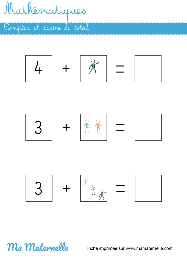 Grande section - Mathématiques : compter et écrire le total