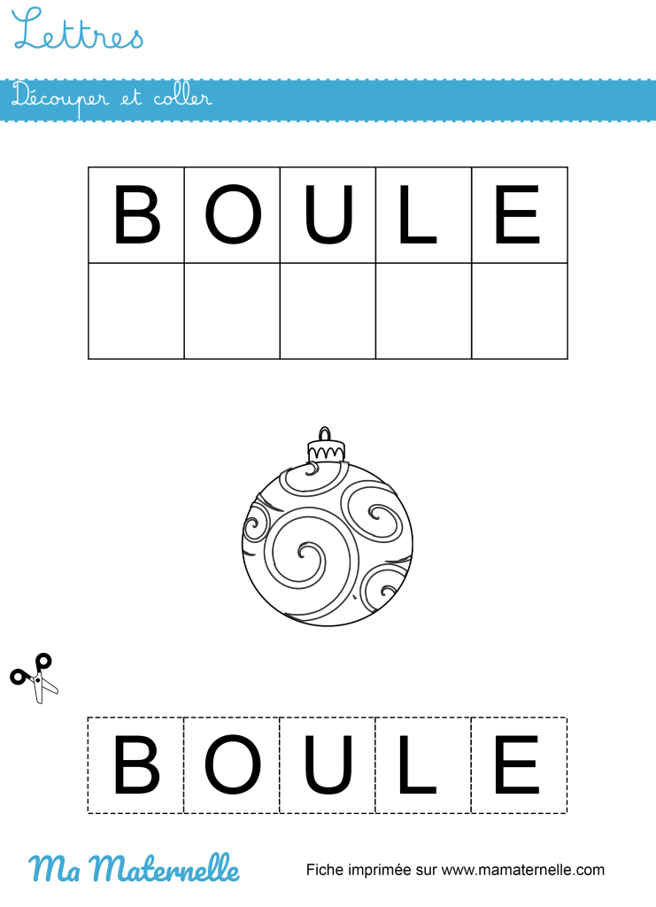 Petite section - Lettres : découper et coller