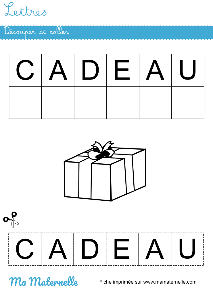 Petite section - Lettres : découper et coller