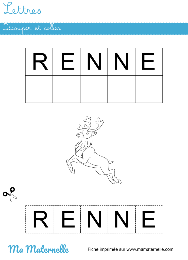 Petite section - Lettres : découper et coller