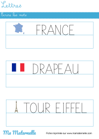Grande section - Lettres : chercher et entourer les lettres du mot