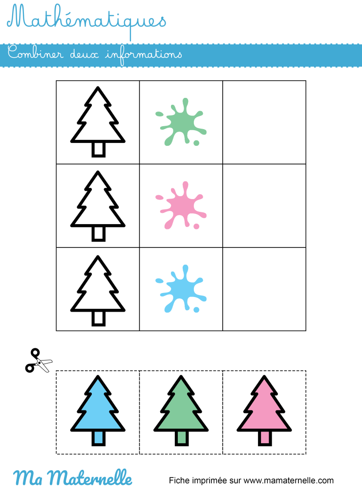 Moyenne section - Mathématiques : combiner deux informations