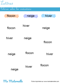 Grande section - Lettres : colorier selon les indications