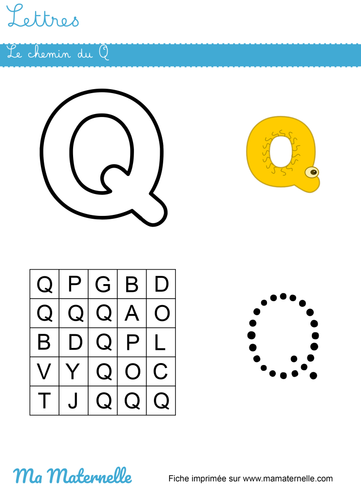 Moyenne section - Lettres : le chemin du Q