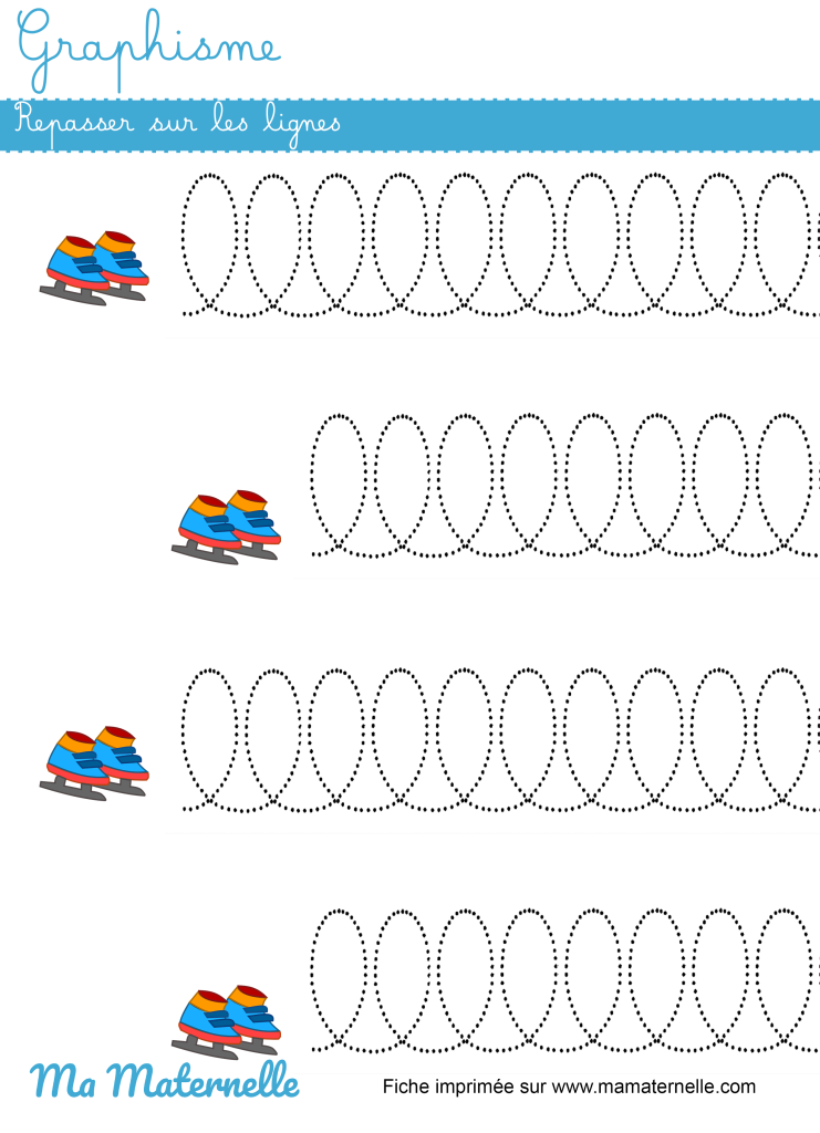 Grande section - Graphisme : repasser sur les lignes