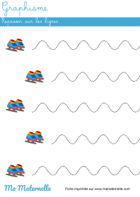 Moyenne section - Graphisme : repasser sur les lignes
