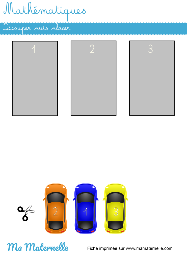 Petite section - Mathématiques : découper puis placer
