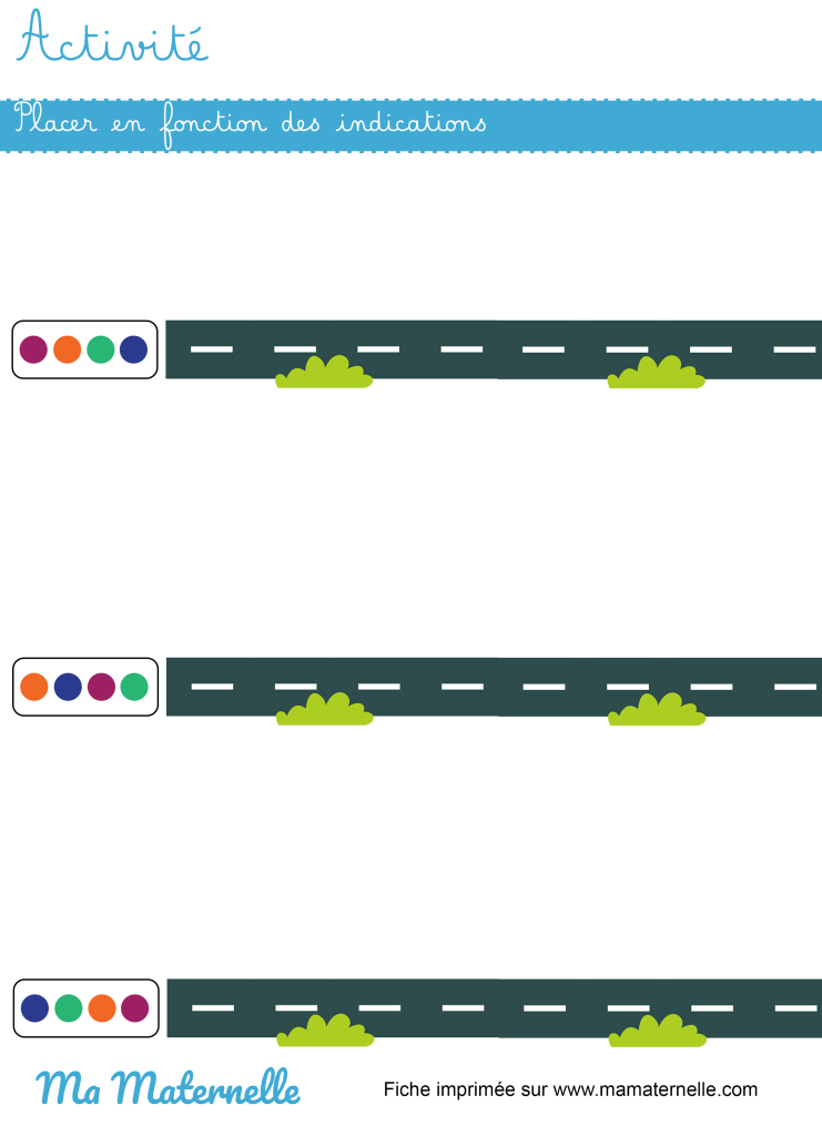 Activités - Activité : placer en fonction des indications