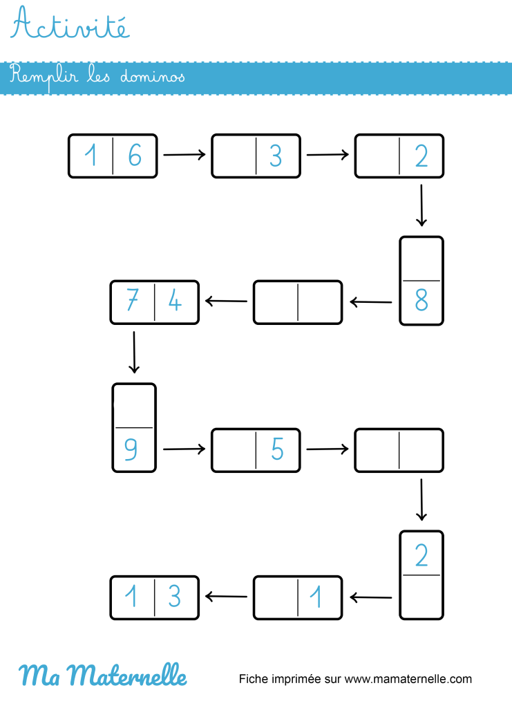 Activités - Activité : remplir les dominos